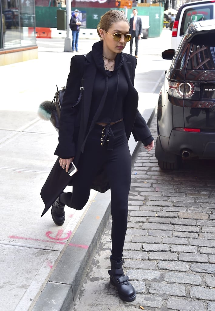 Gigi Hadid Wearing Black Boots | April 2017