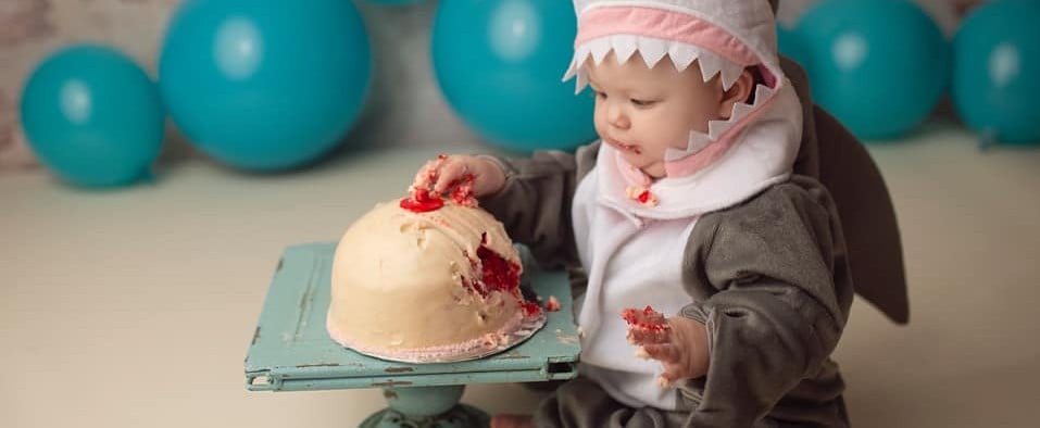 Baby Shark Eating Boob Cake as Breastfeeding a Biter Tribute