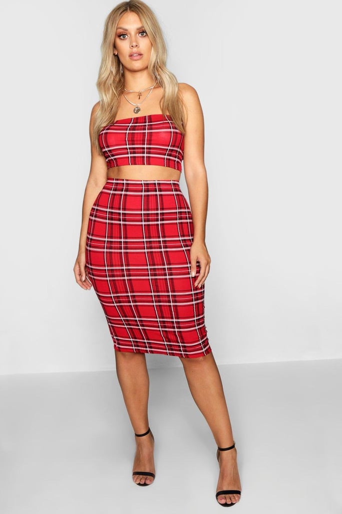 Boohoo Tartan Midi Skirt | Kate Middleton's Plaid Midi Skirt December ...