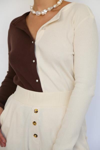 Donni Two-Toned Cardigan and Sweat 