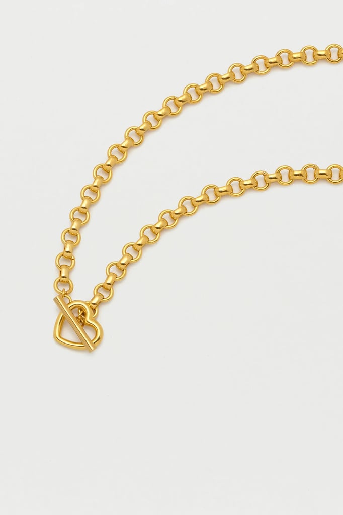 Estella Bartlett Gold Heart T-Bar Link Chain Necklace