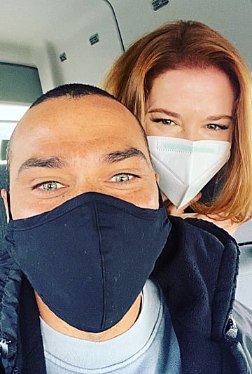 Jesse Williams and Sarah Drew Reunite on Grey's Anatomy Set