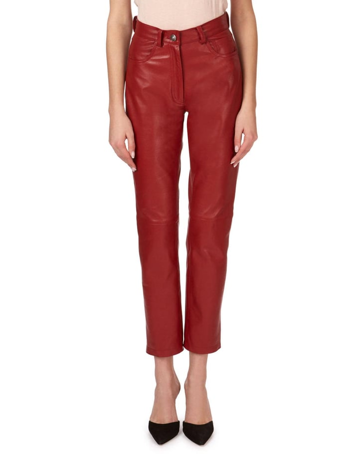 Magda Butrym Evansville Leather Pants | Emily Ratajkowski's Red Leather ...