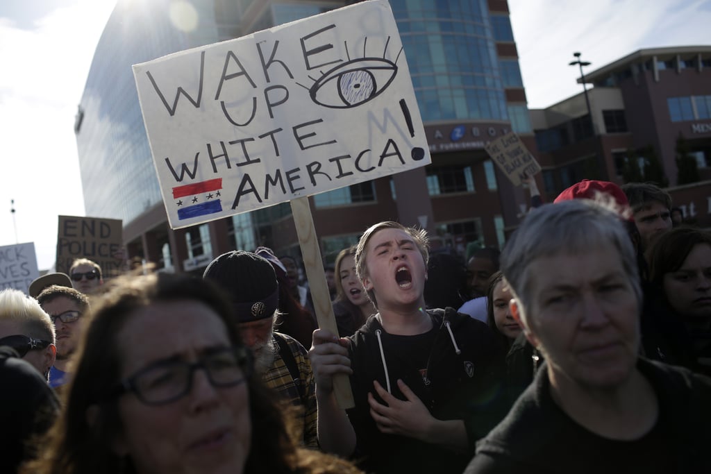 Protesters also gathered in Brentwood, MO.