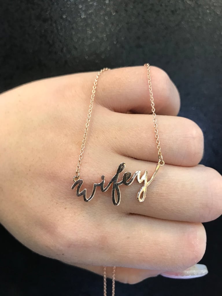 Etsy 14kt Rose Gold Wifey Necklace