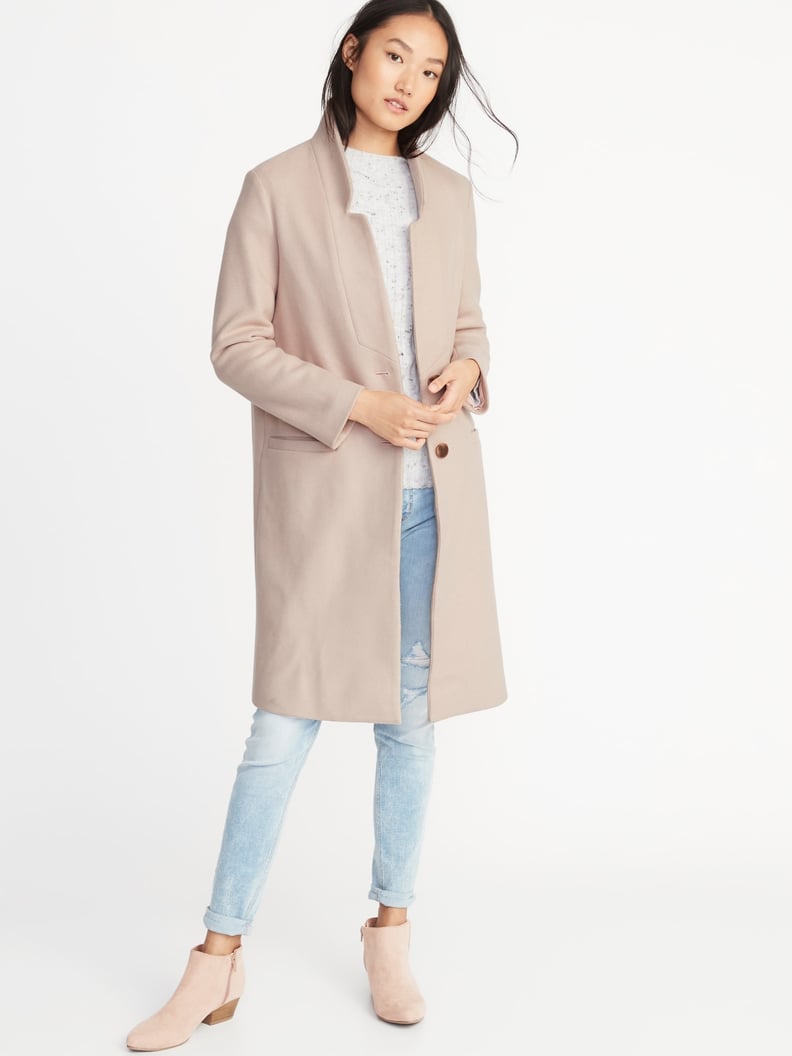 Long Soft-Brushed Coat For Women