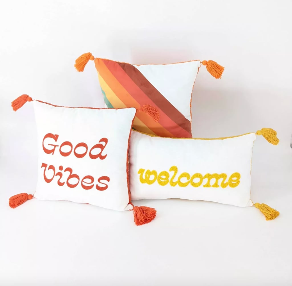 For a Welcoming Home: Throw Pillows Good Vibes/Welcome