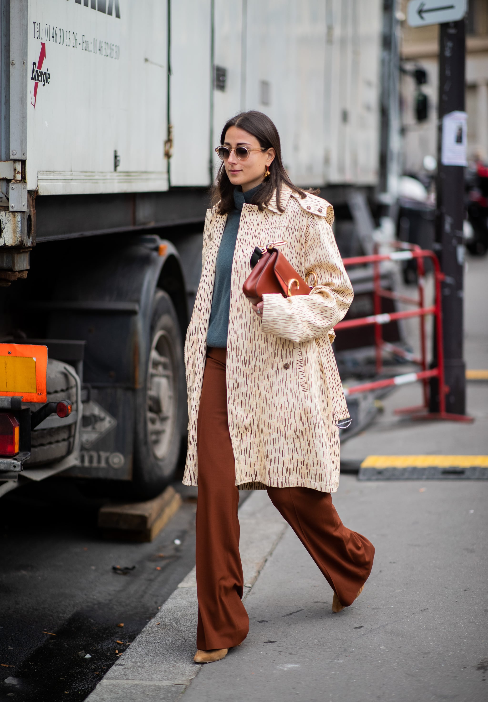 rust colored wide leg pants
