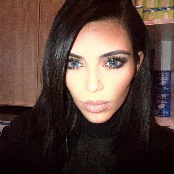 Kim Kardashian and Kanye West Wear Blue Contact Lenses