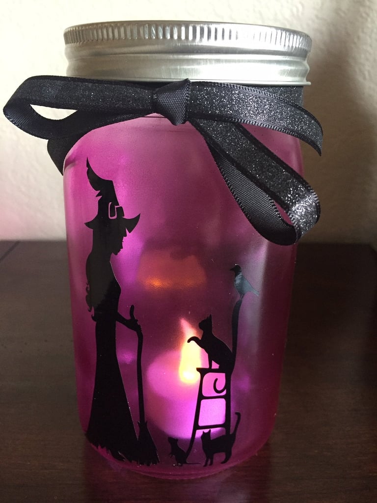 Pink Halloween Mason Jar