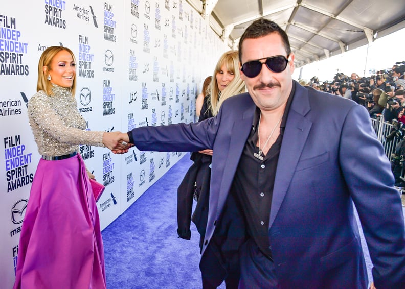 Jennifer Lopez and Adam Sandler at the 2020 Spirit Awards