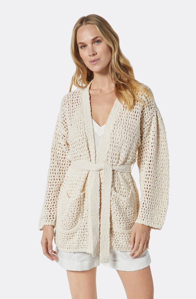 Joie Soledad Cotton Cardigan in Natural Tan