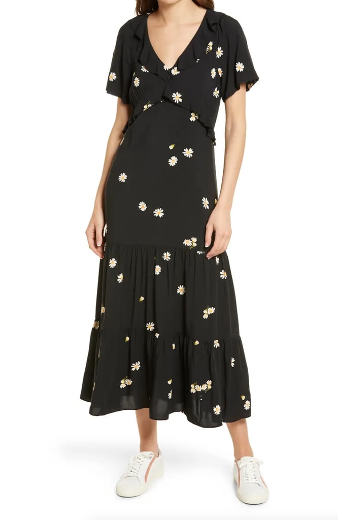 Madewell Lazy Daisies Ruffle Tiered Maxi Dress