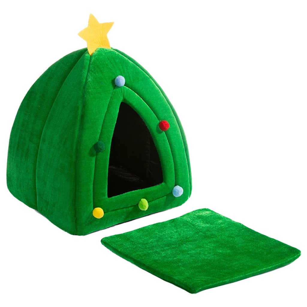 Warming Christmas Tree Cat Bed From Amazon POPSUGAR Pets