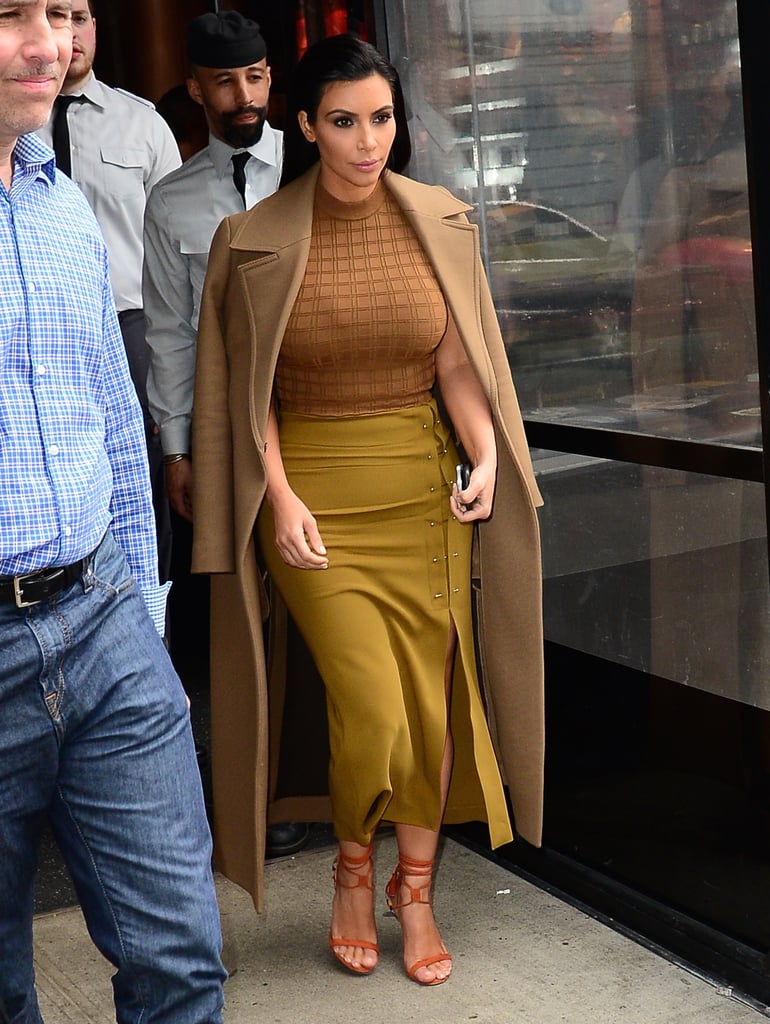 Kim Wore an Outfit Full of Neutrals For an Outing in Soho Kim