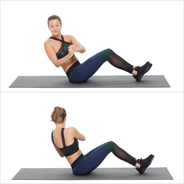 Obliques Seated Russian Twist Best Ab Exercises For Women Popsugar Fitness Photo 3