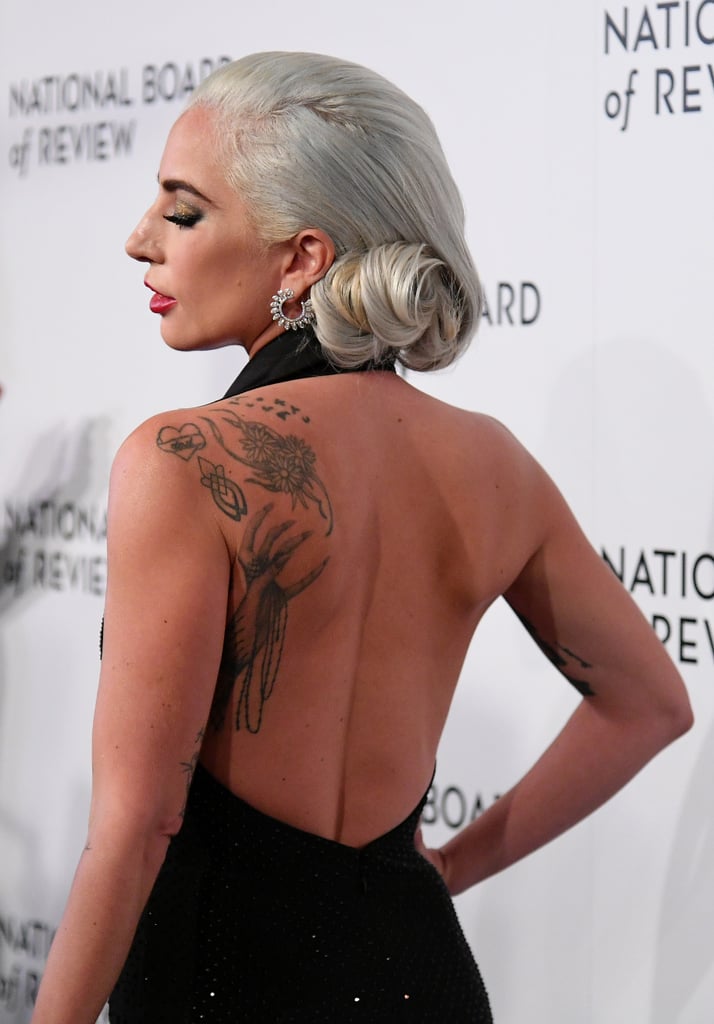 Lady Gaga's Black Tuxedo Dress January 2019