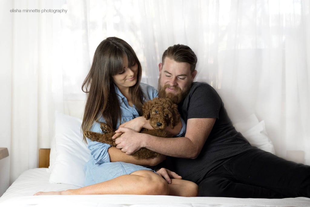 Newborn Photo Shoot Spoof With Puppy