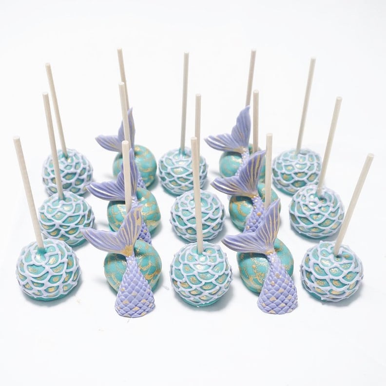 Mermaid Tail Cake Pops With Gold Accents