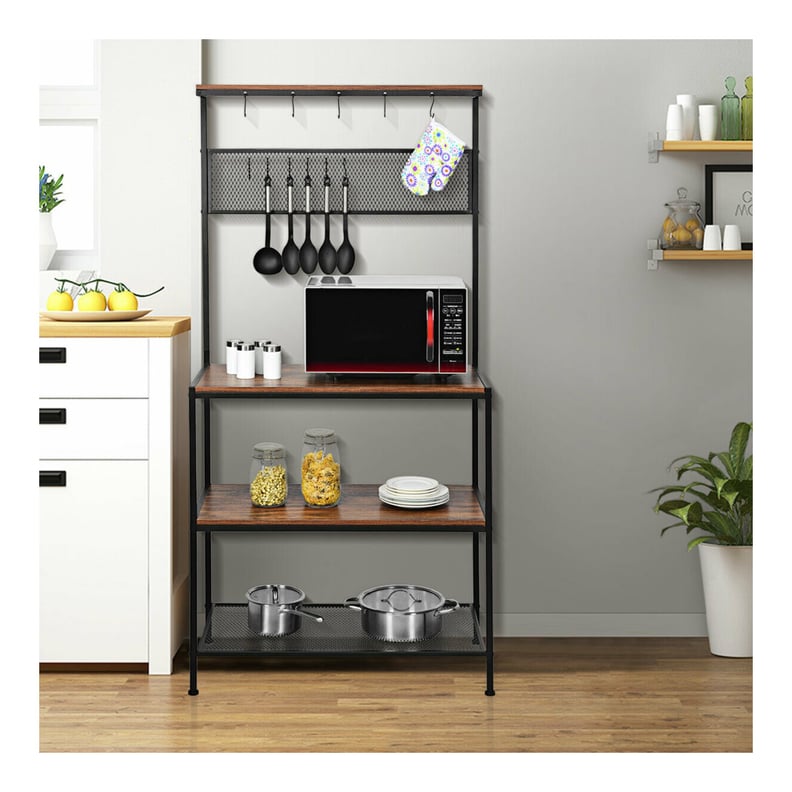 For Storing Cookware and More: Costway 4-Tier Kitchen Bakers Rack Microwave Oven Stand