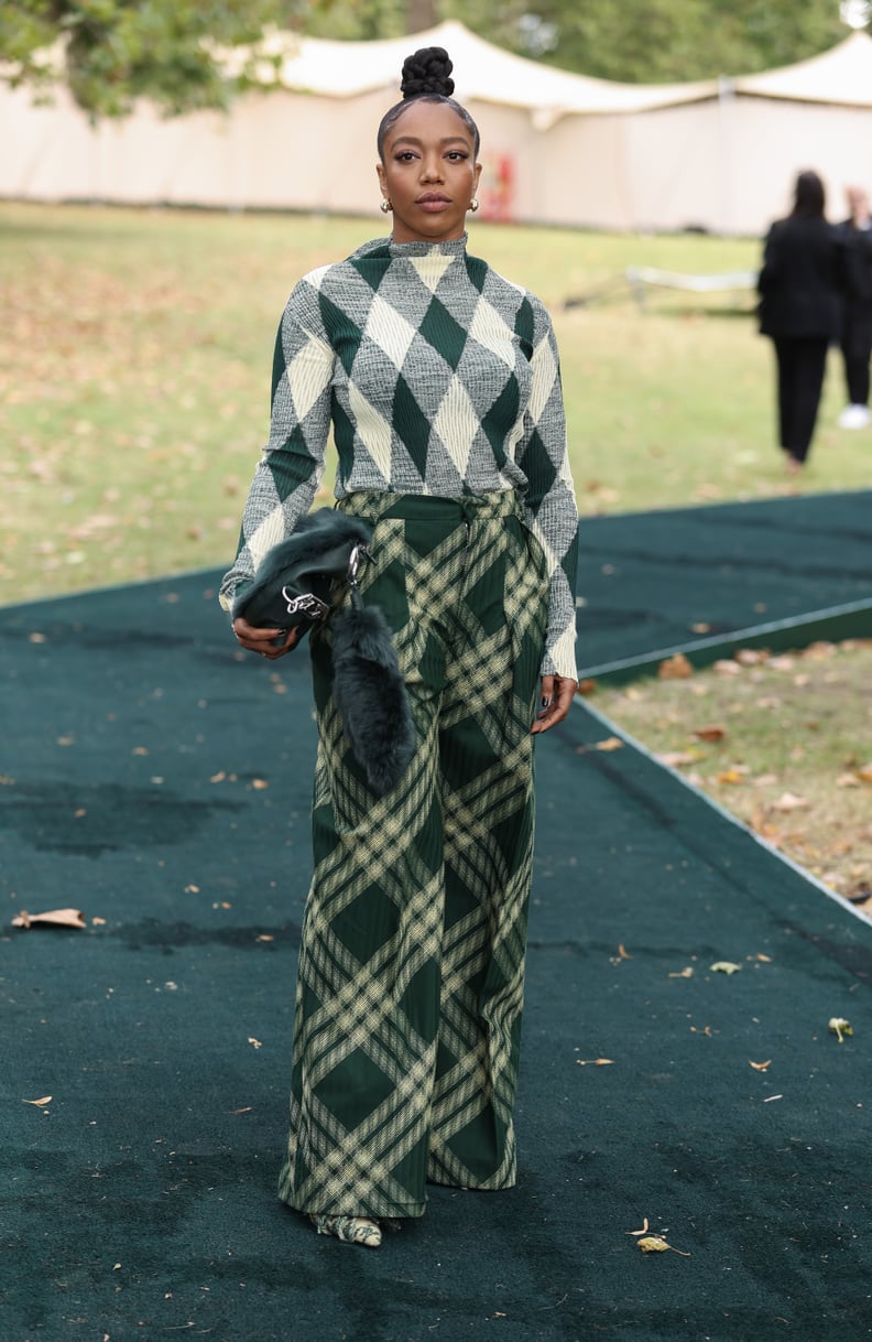 Naomi Ackie at the Burberry Show at London Fashion Week