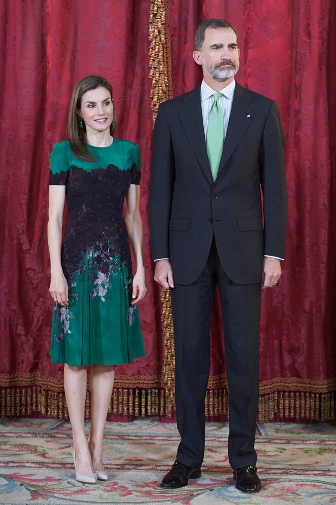 Queen Letizia Wearing Green Dress April 2017