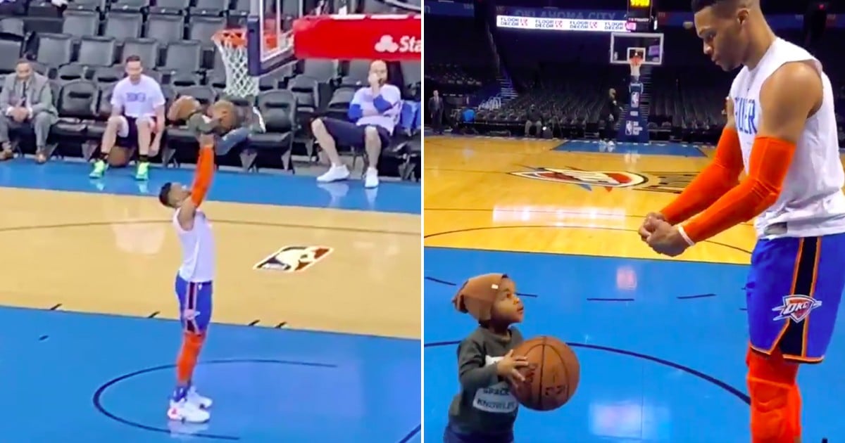 Russell Westbrook Warming Up With Son January 2019 Video | PS Family