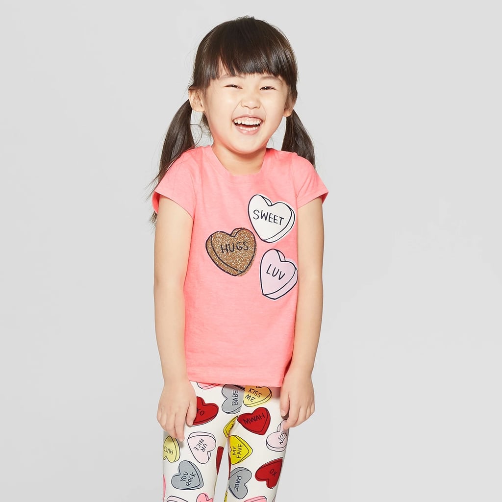 Toddler Girls' Short Sleeve 'Hearts' Graphic T-Shirt