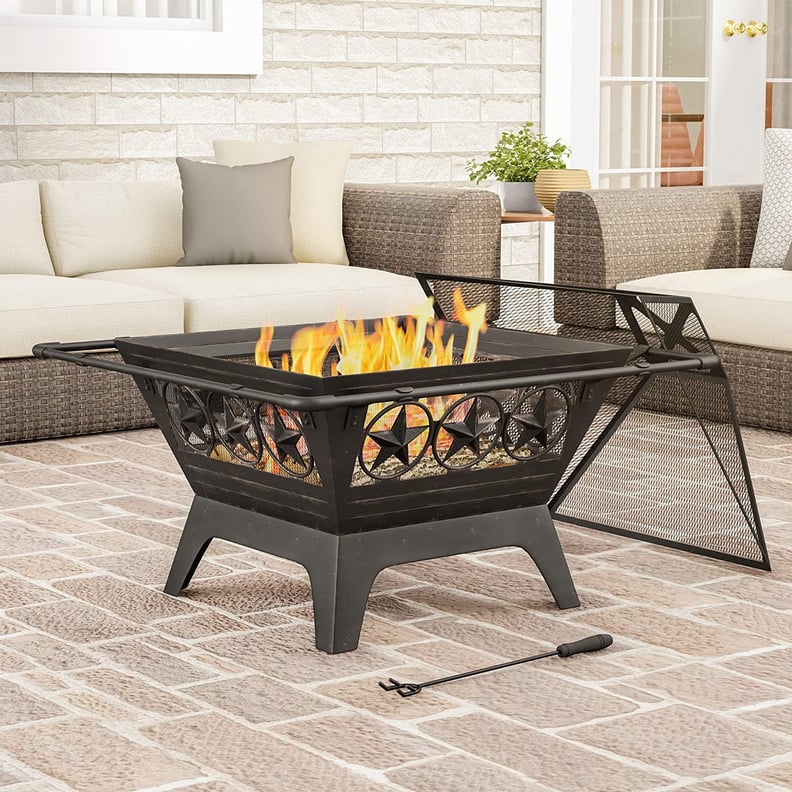 A Starred Firepit: Square Large Steel Fire Pit