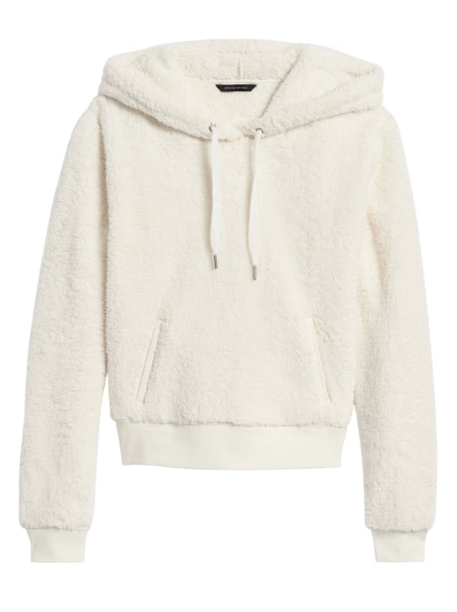 Cropped Sherpa Fleece Hoodie