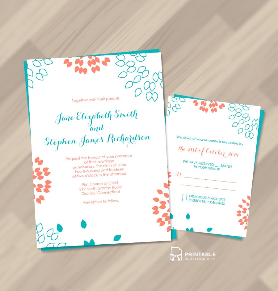 Summer Petals Wedding Invitation