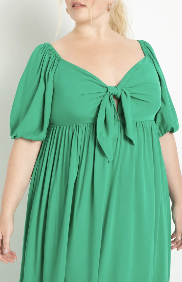 A Vibrant Warm-Weather Dress: Eloquii Tie Front Maxi Dress