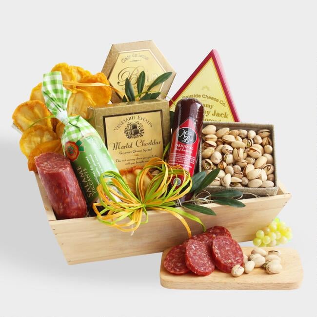 Meat and Cheese Gourmet Gift Basket Cost Plus World Market Gifts For