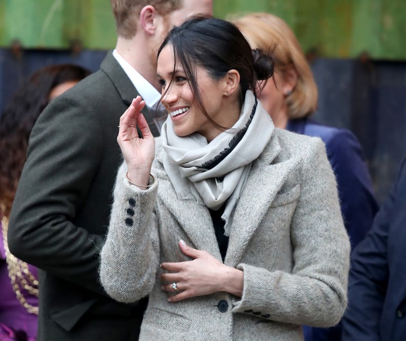 Meghan Markle's Messy Bun on January 9, 2018