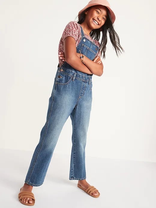 Old Navy Slouchy Straight Medium-Wash Jean Overalls for Girls