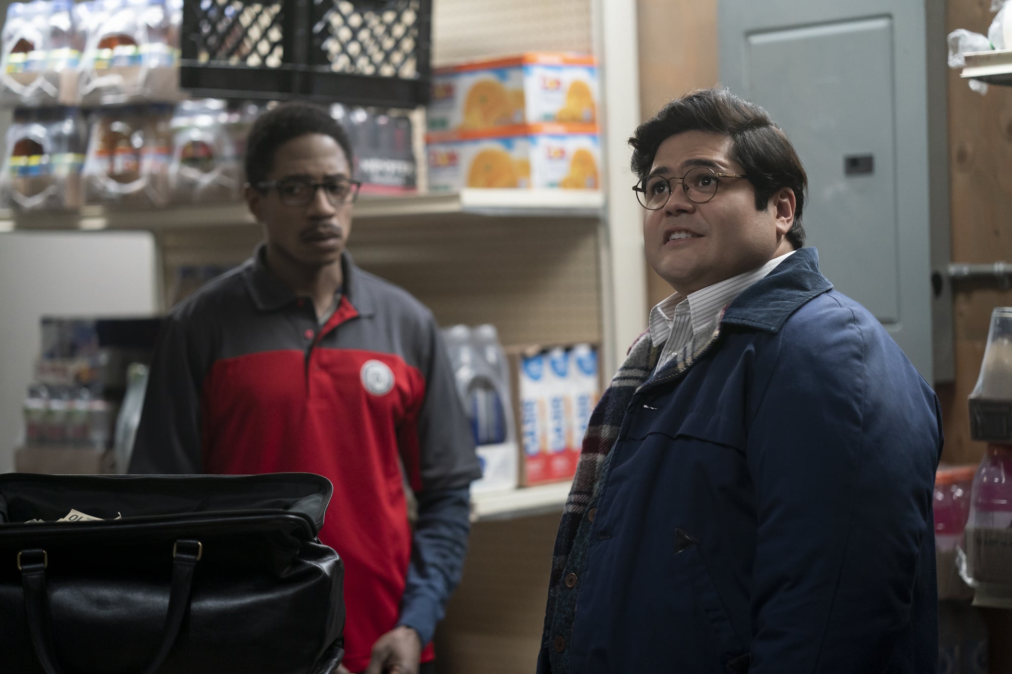 WHAT WE DO IN THE SHADOWS -- The Mall --  Season 5, Episode 1 (Airs July 13) — Pictured (L-R): Chris Sandiford as Derek, Harvey Guillén as Guillermo.  CR: Russ Martin: FX