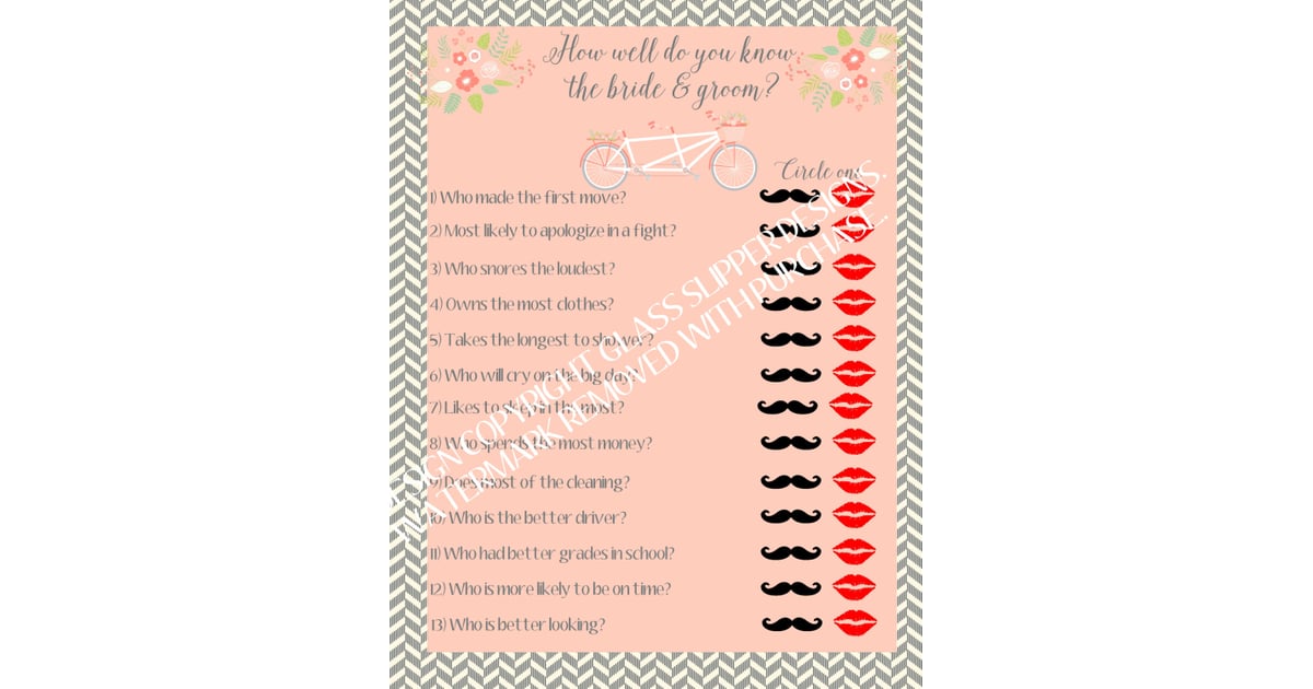 How Well Do You Know The Bride And Groom Game 57 Affordable Bridal Shower Products That Are Too Cute To Pass Up Popsugar Middle East Smart Living Photo 8