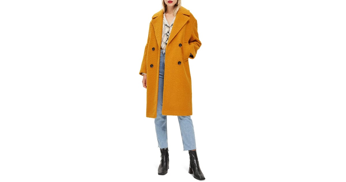 Topshop boucle 2025 button front coat