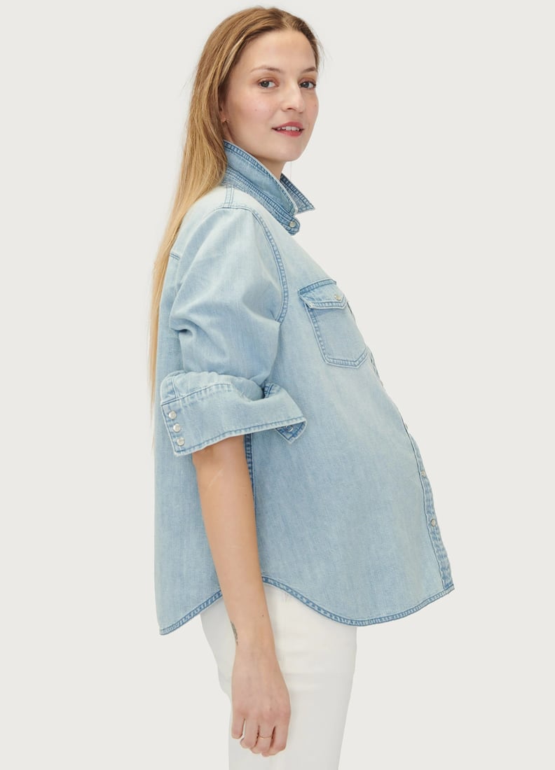 NEW HATCH lizzie maternity dress in denim