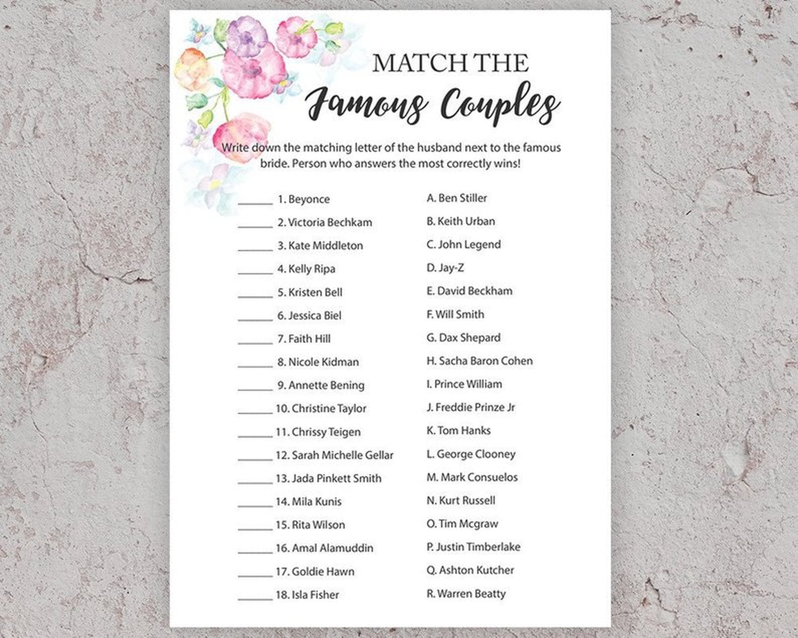 Printable Bridal Shower Games | POPSUGAR Love &amp; Sex