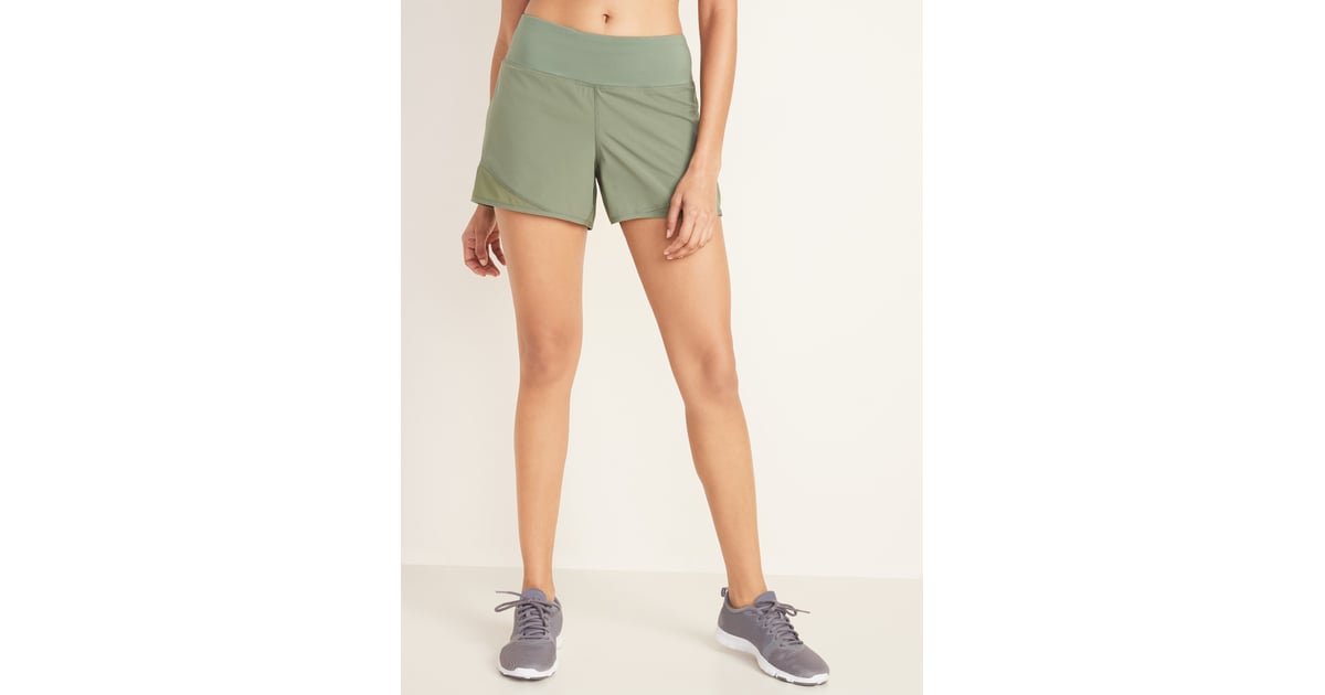 Mid rise jersey top waist run shorts
