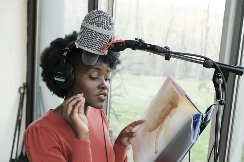 Lupita Nyong'o Recording the Sulwe Audiobook
