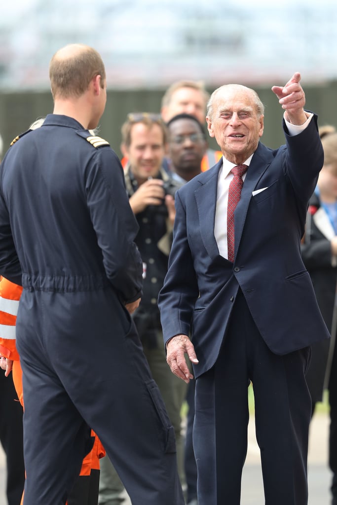 Prince William at Air Base With Queen Elizabeth II