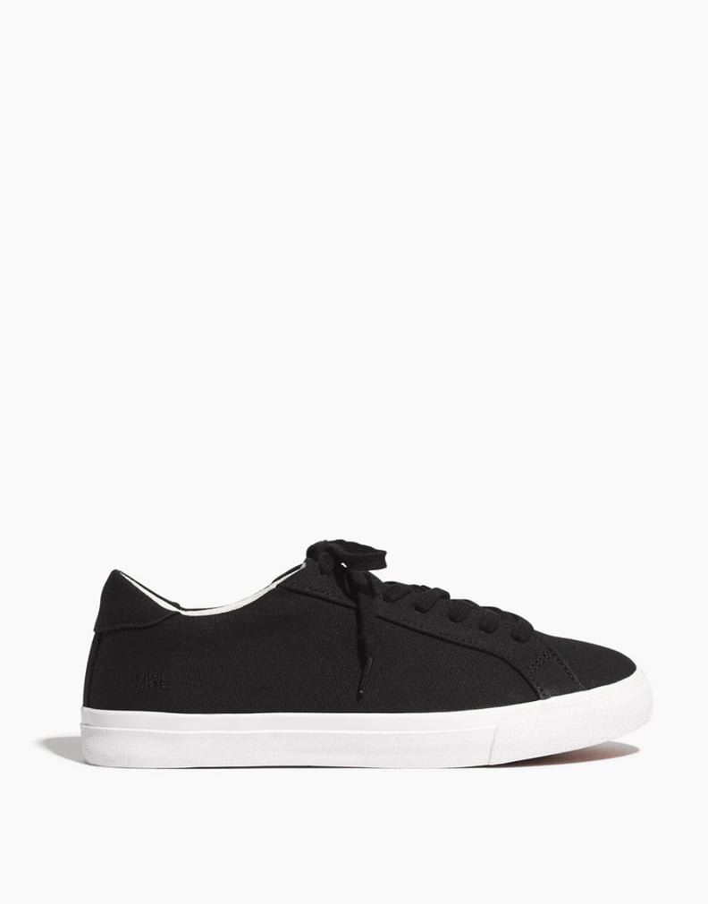 Canvas Low-Top Sneakers in True Black