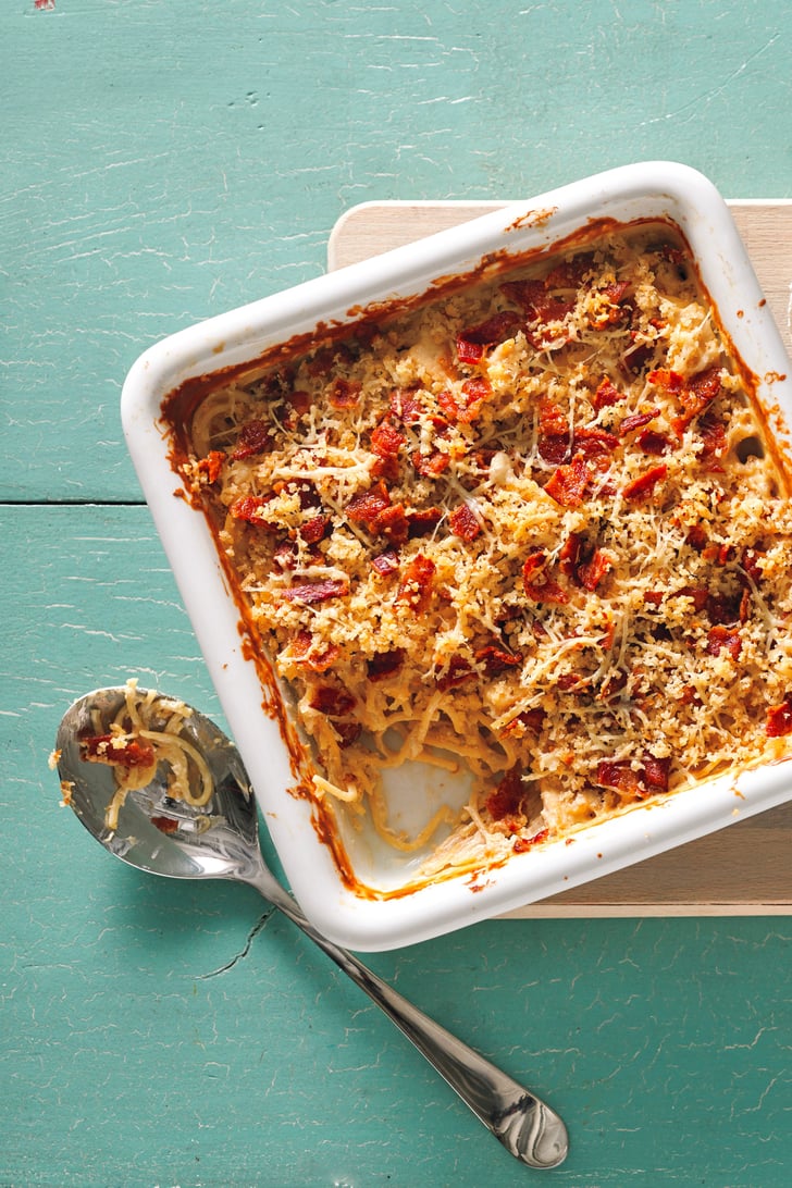 Cheesy Chicken and Bacon No-Boil Pasta Bake | Cheap Pasta Recipes