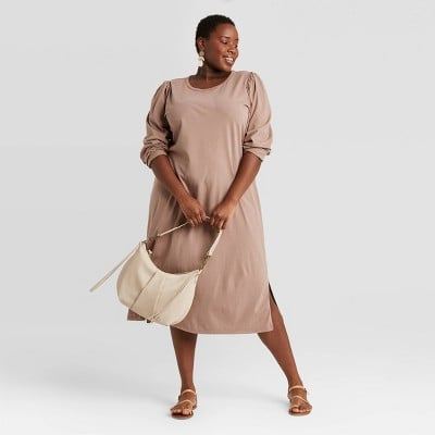 Chill Vibes: Universal Thread Puff Long Sleeve T-Shirt Dress