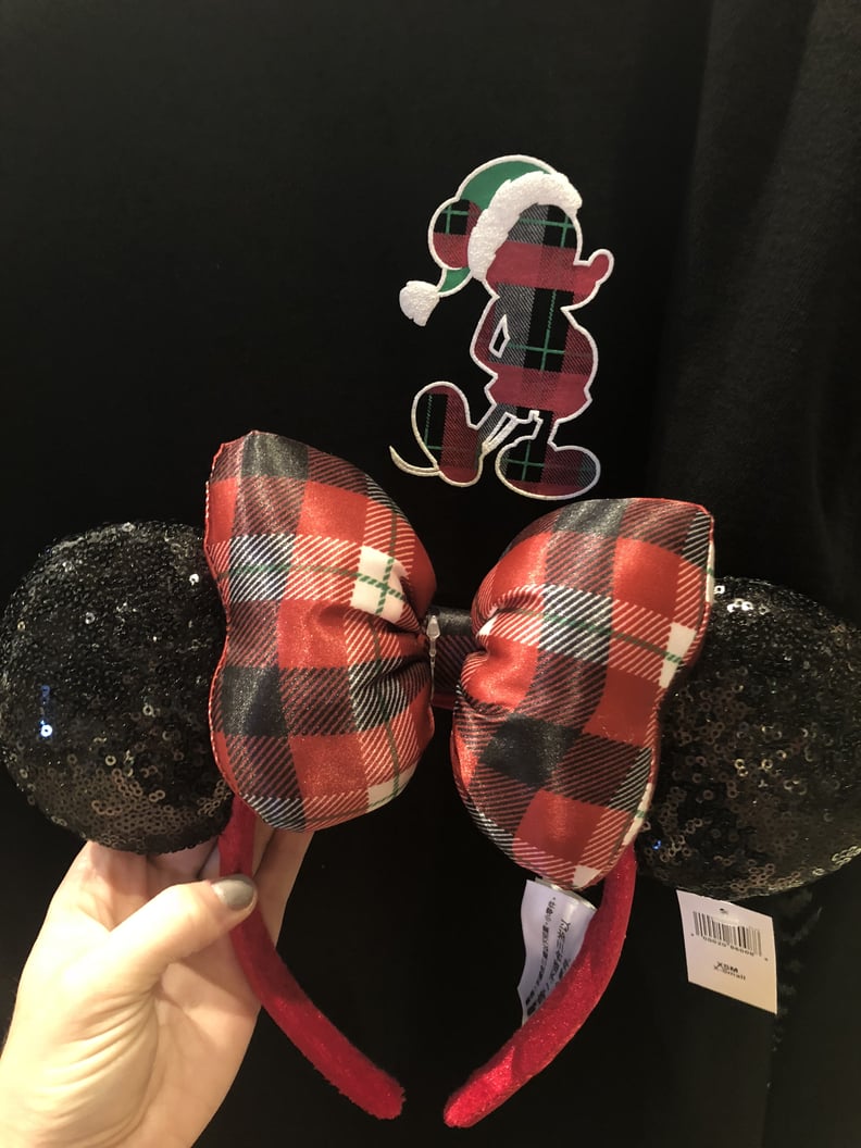 Front of the Holiday Plaid Spirit Jersey +  Plaid Holiday Minnie Ears