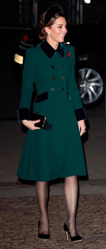 Catherine Walker Coat With Green Velvet Accents