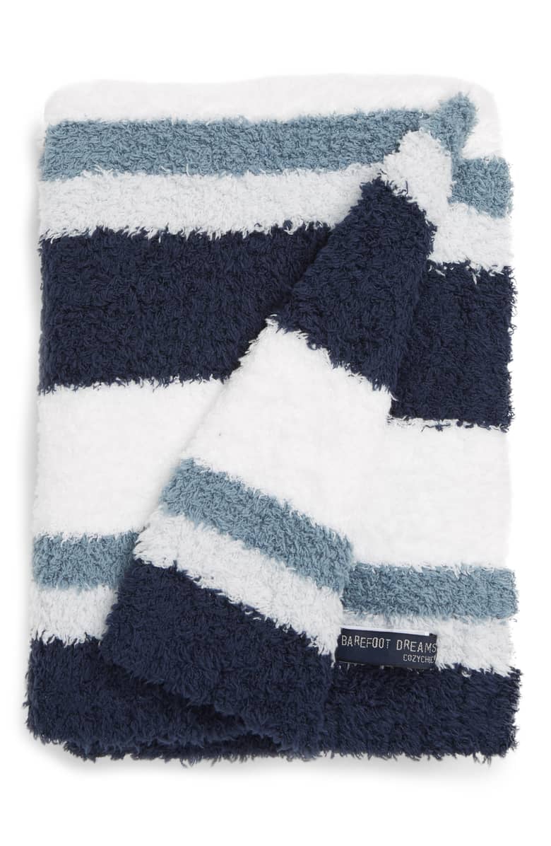 Barefoot Dreams Ribbed Throw in Ocean – Blue Beetle