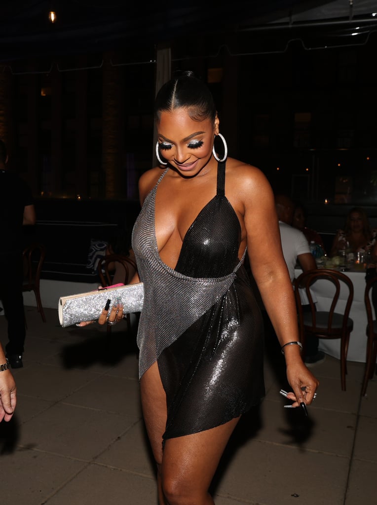 Ashanti's Metal Mesh Dress at Fat Joe's Birthday Party POPSUGAR